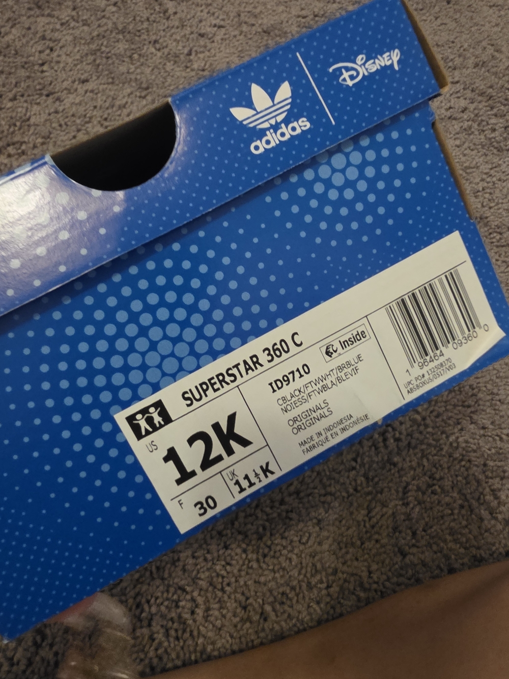 adidas Blue Disney Pop Dot Shoe Box
